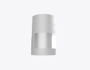 Paper Tube with Plastic Window Mockup. 3D render