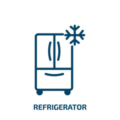 refrigerator icon from furniture & household collection. Filled refrigerator, equipment, freezer glyph icons isolated on white background. Black vector refrigerator sign, symbol for web design and
