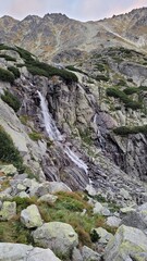 Fototapeta na wymiar Skok waterfall. Mlynicka dolina. High Tatras national park, Slovakia landscape. High Tatra mountains