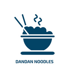 dandan noodles icon from food collection. Filled dandan noodles, noodles, chinese glyph icons isolated on white background. Black vector dandan noodles sign, symbol for web design and mobile apps