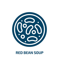 red bean soup icon from food collection. Filled red bean soup, soup, bean glyph icons isolated on white background. Black vector red bean soup sign, symbol for web design and mobile apps