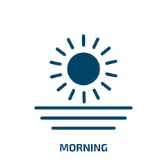 morning icon from food collection. Filled morning, time, tea glyph icons isolated on white background. Black vector morning sign, symbol for web design and mobile apps