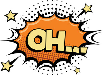 Oh sound frame in comic pop art style with halftone shadow