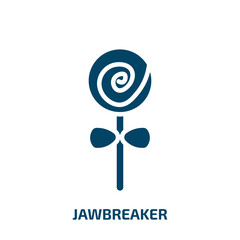 jawbreaker icon from food collection. Filled jawbreaker, dessert, bakery glyph icons isolated on white background. Black vector jawbreaker sign, symbol for web design and mobile apps