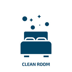 clean room icon from cleaning collection. Filled clean room, room, clean glyph icons isolated on white background. Black vector clean room sign, symbol for web design and mobile apps