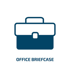 office briefcase icon from fashion collection. Filled office briefcase, office, briefcase glyph icons isolated on white background. Black vector office briefcase sign, symbol for web design and mobile