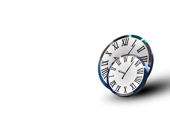 round clock on white background place for text