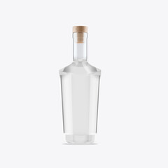Clear Liquor Glass Bottle Mockup. 3D render