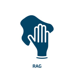 Obraz premium rag icon from fashion collection. Filled rag, cleaner, hand glyph icons isolated on white background. Black vector rag sign, symbol for web design and mobile apps