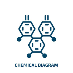 chemical diagram icon from education collection. Filled chemical diagram, diagram, chemical glyph icons isolated on white background. Black vector chemical diagram sign, symbol for web design and
