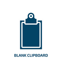 blank clipboard icon from education collection. Filled blank clipboard, note, blank glyph icons isolated on white background. Black vector blank clipboard sign, symbol for web design and mobile apps