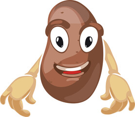 Comic potato character. Funny smiling vegetable mascot