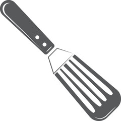 Spatula black icon. Cooking grill tool symbol