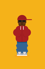 Colorful Rapper Flat Vector