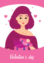 Valentines day card. Vector illustration.