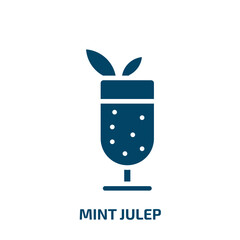 mint julep icon from drinks collection. Filled mint julep, drink, bar glyph icons isolated on white background. Black vector mint julep sign, symbol for web design and mobile apps