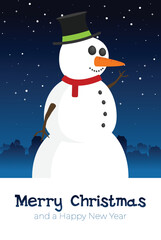 Christmas card in flat style. Greating vector card