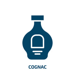 cognac icon from drinks collection. Filled cognac, bar, alcohol glyph icons isolated on white background. Black vector cognac sign, symbol for web design and mobile apps