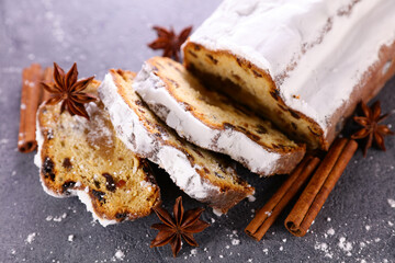 fruit stollen cake and spice