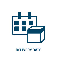 delivery date icon from delivery and logistic collection. Filled delivery date, date, delivery glyph icons isolated on white background. Black vector delivery date sign, symbol for web design and