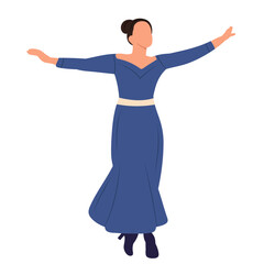 dancing woman, girl, flat style isolated