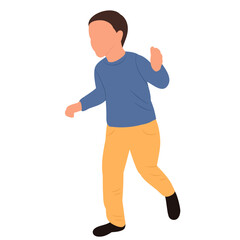 running child, flat style isolated vector