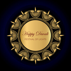 Happy Diwali Diya Vector Festival Banner Decorative Deepavali Background