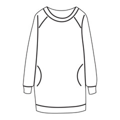 hoodie sketch ,contour on white background isolated