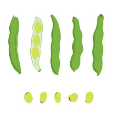 野菜イラスト　バラエティセット　空豆.