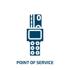 point of service icon from cryptocurrency collection. Filled point of service, point, service glyph icons isolated on white background. Black vector point of service sign, symbol for web design and