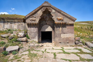 Fototapeta na wymiar Entrance to the Selim Caravanserai in Armenia