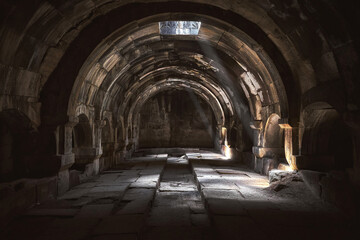 Interior of the Selim Caravanserai in Armenia