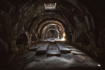 Fototapeta premium Inner hall of the Selim Caravanserai in Armenia