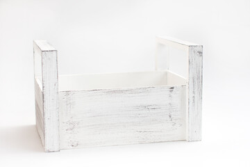 wooden box. A box on a white background