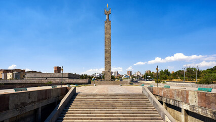 Memorial of the 50th anniversary of Soviet Armenia at the end of Yerevan Cascade stairway