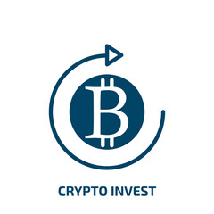 Obraz premium crypto invest icon from cryptocurrency collection. Filled crypto invest, payment, finance glyph icons isolated on white background. Black vector crypto invest sign, symbol for web design and mobile