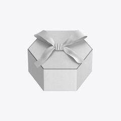 Gift Hexagonal Box Mockup. 3D render