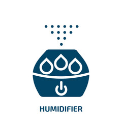 humidifier icon from electronic devices collection. Filled humidifier, air, house glyph icons isolated on white background. Black vector humidifier sign, symbol for web design and mobile apps