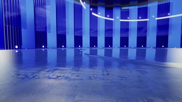 Virtual set studio for green footage