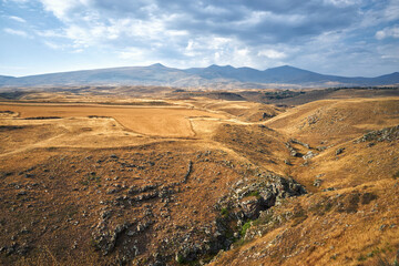 Fototapeta na wymiar Carahunge valley in Armenia known as Zorats Karer