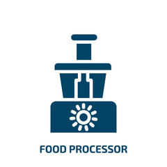 food processor icon from electronic devices collection. Filled food processor, equipment, kitchen glyph icons isolated on white background. Black vector food processor sign, symbol for web design and