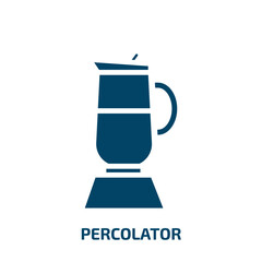 percolator icon from electronic devices collection. Filled percolator, equipment, coffee glyph icons isolated on white background. Black vector percolator sign, symbol for web design and mobile apps