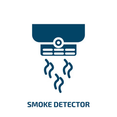 smoke detector icon from electronic devices collection. Filled smoke detector, system, detector glyph icons isolated on white background. Black vector smoke detector sign, symbol for web design and