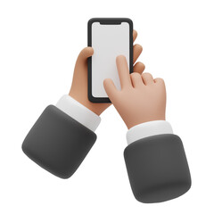 3D business hand with smartphone icon