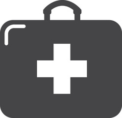 Obraz premium First aid lit black icon. Medical pack
