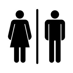 Toilet sign icon with a black style that is suitable for your modern business