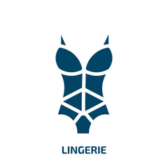 lingerie icon from clothes collection. Filled lingerie, woman, sexy glyph icons isolated on white background. Black vector lingerie sign, symbol for web design and mobile apps