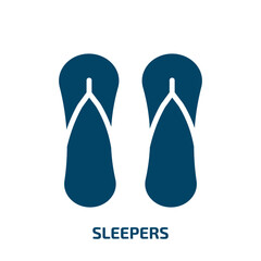 sleepers icon from clothes collection. Filled sleepers, bed, sleep glyph icons isolated on white background. Black vector sleepers sign, symbol for web design and mobile apps