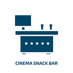 cinema snack bar icon from cinema collection. Filled cinema snack bar, food, snack glyph icons isolated on white background. Black vector cinema snack bar sign, symbol for web design and mobile apps
