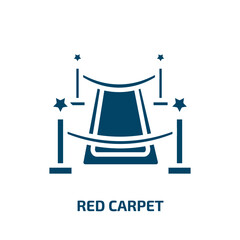 red carpet icon from cinema collection. Filled red carpet, carpet, movie glyph icons isolated on white background. Black vector red carpet sign, symbol for web design and mobile apps